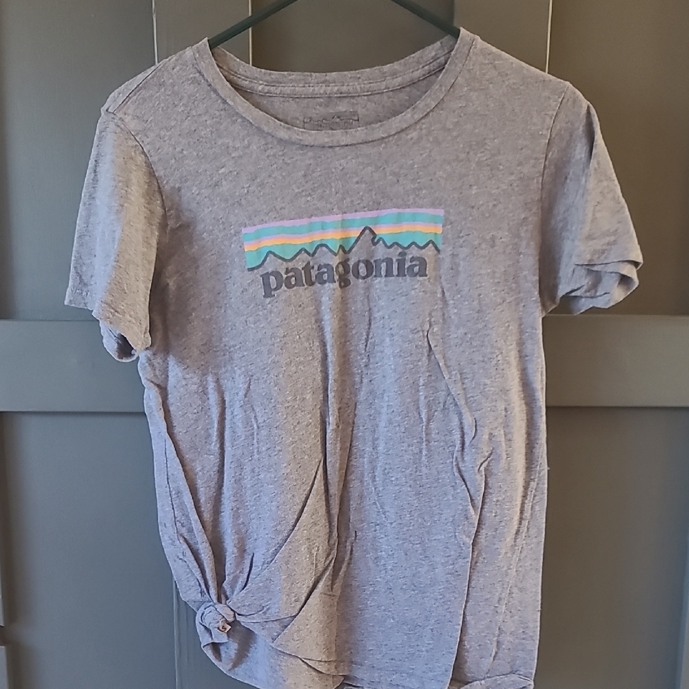 Patagonia Womens Heather Gray Tee with Logo